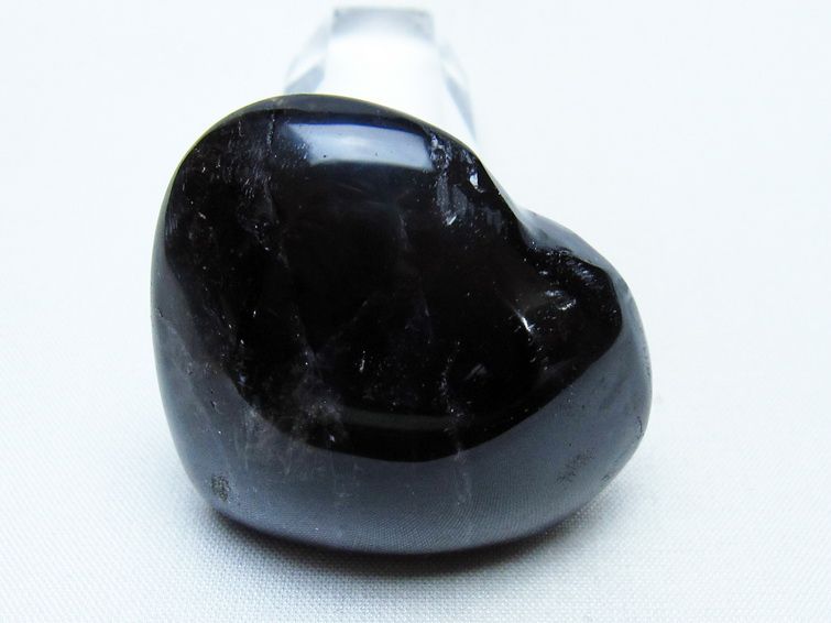 モリオン 置物 ハート 黒水晶 一点物 145-2073