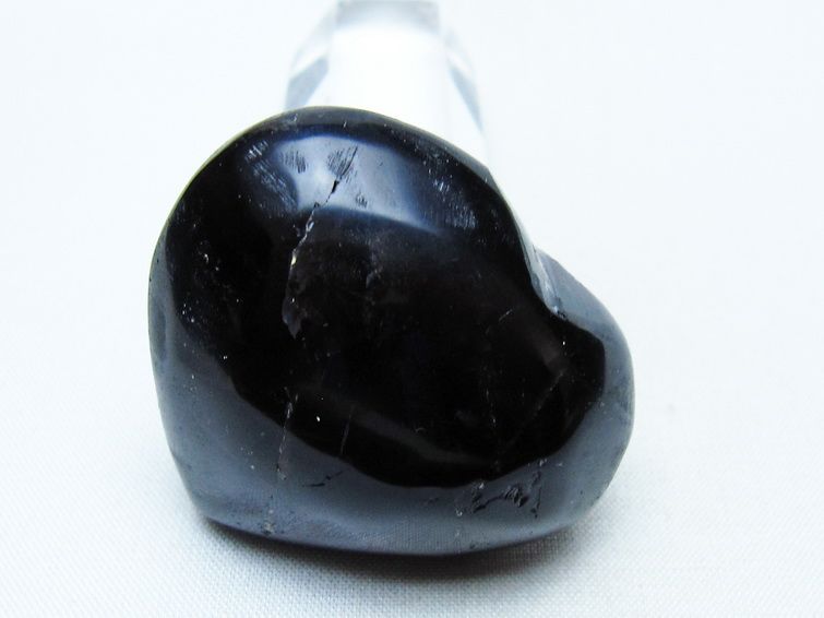 モリオン 置物 ハート 黒水晶 一点物 145-2079