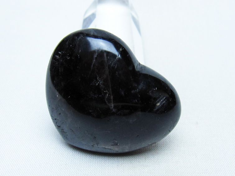 モリオン 置物 ハート 黒水晶 一点物 145-2081