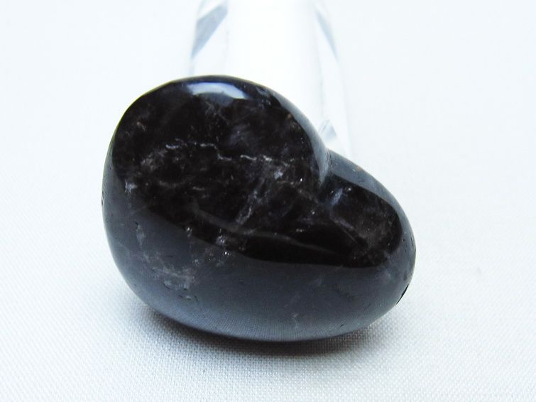 モリオン 置物 ハート 黒水晶 一点物 145-2082