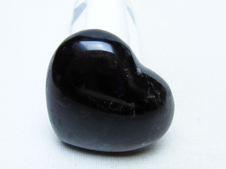モリオン 置物 ハート 黒水晶 一点物 145-2083