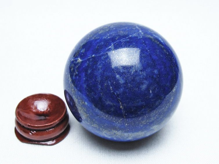 ラピスラズリ 丸玉 52mm スフィア 置物 一点物 151-10130