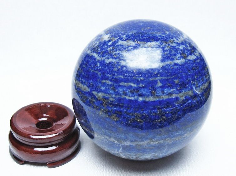 1Kg ラピスラズリ 丸玉 87mm スフィア 置物 一点物 151-10182