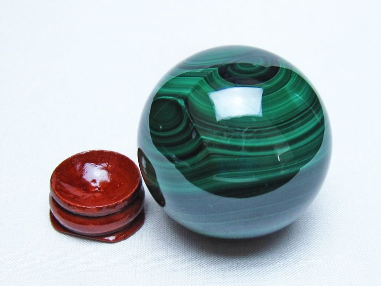 マラカイト 丸玉 47mm スフィア 置物 一点物 151-10192