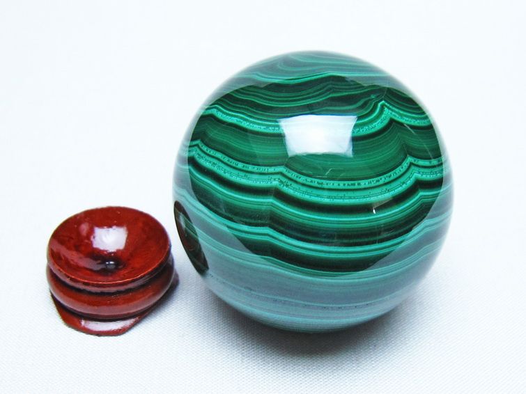 マラカイト 丸玉 50mm スフィア 置物 一点物 151-10199