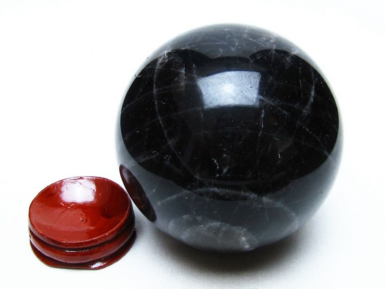 モリオン スフィア 黒水晶 丸玉 71mm 置物 原石 一点物 151-10348
