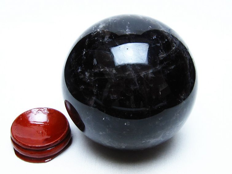 モリオン スフィア 黒水晶 丸玉 75mm 置物 原石 一点物 151-10352