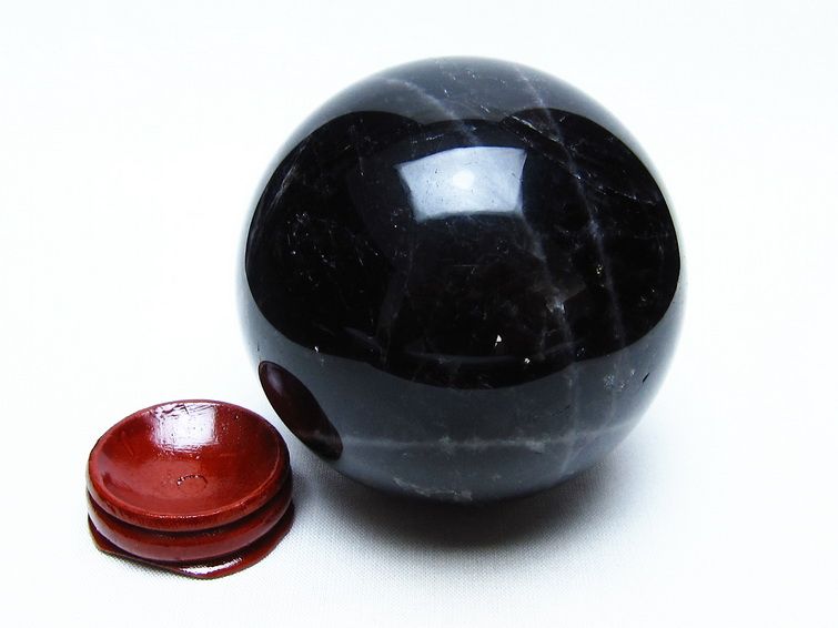 モリオン スフィア 黒水晶 丸玉 75mm 置物 原石 一点物 151-10353
