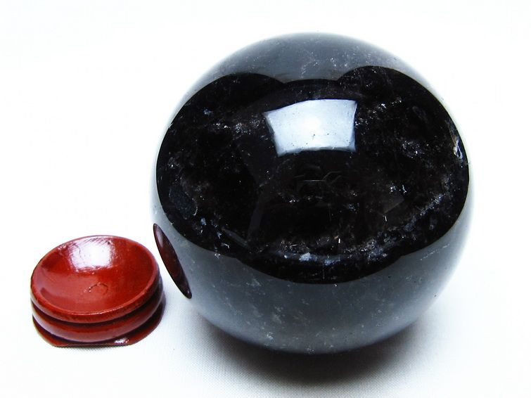 モリオン スフィア 黒水晶 丸玉 77mm 置物 原石 一点物 151-10358
