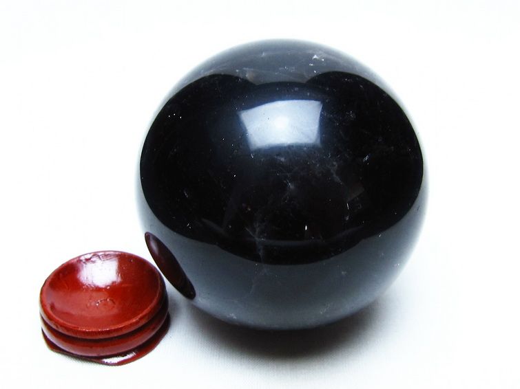 モリオン スフィア 黒水晶 丸玉 76mm 置物 原石 一点物 151-10359