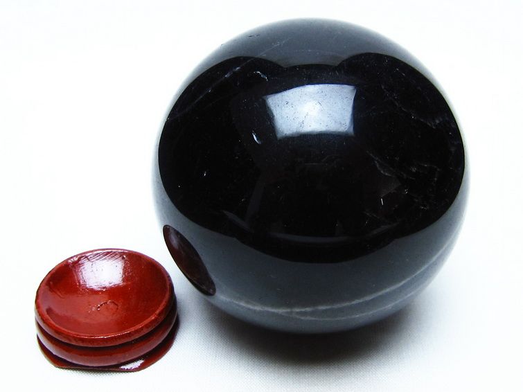 モリオン スフィア 黒水晶 丸玉 75mm 置物 原石 一点物 151-10360
