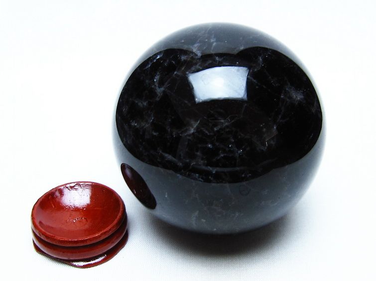 モリオン スフィア 黒水晶 丸玉 75mm 置物 原石 一点物 151-10362