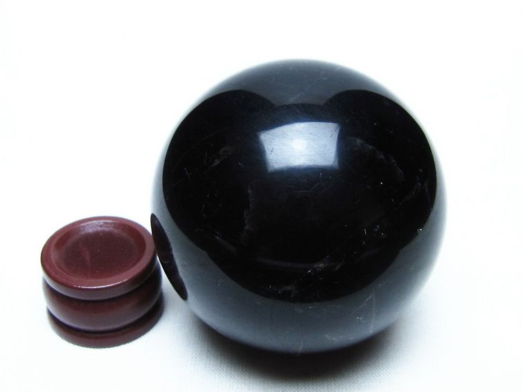 黒水晶 スフィア モリオン 丸玉 56mm 原石 置物 一点物 151-10409