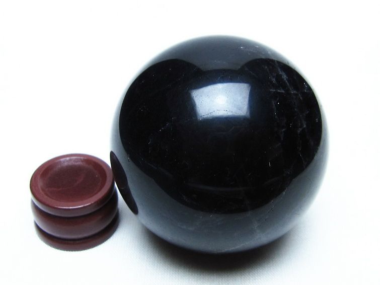 黒水晶 スフィア モリオン 丸玉 56mm 原石 置物 一点物 151-10411