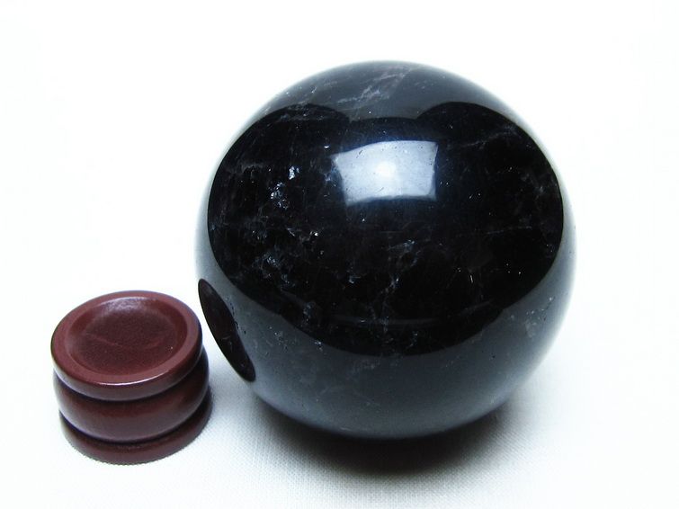 黒水晶 スフィア モリオン 丸玉 56mm 原石 置物 一点物 151-10412