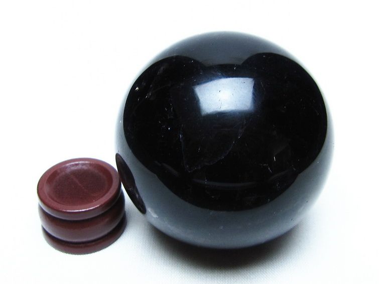 黒水晶 スフィア モリオン 丸玉 57mm 原石 置物 一点物 151-10413