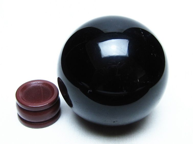 黒水晶 スフィア モリオン 丸玉 58mm 原石 置物 一点物 151-10415
