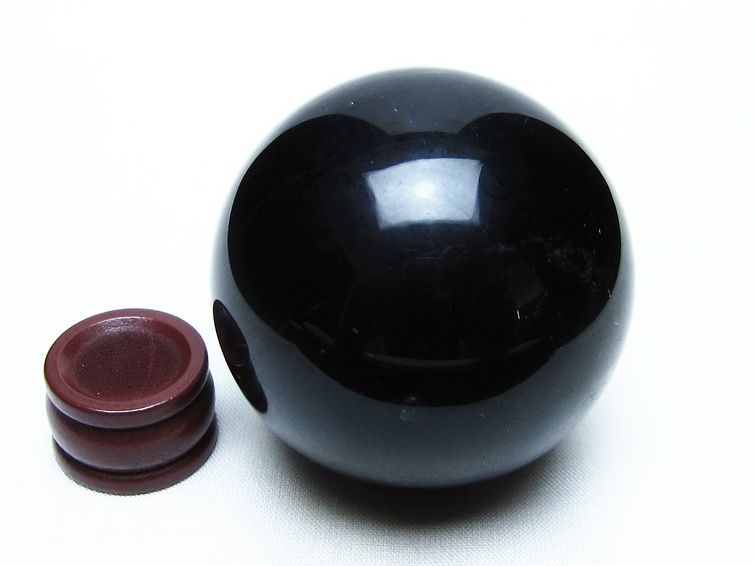 黒水晶 スフィア モリオン 丸玉 58mm 原石 置物 一点物 151-10416
