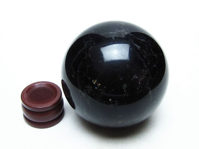 黒水晶 スフィア モリオン 丸玉 58mm 原石 置物 一点物 151-10418