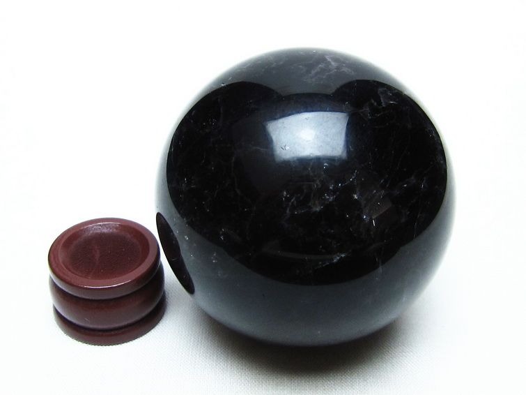 黒水晶 スフィア モリオン 丸玉 59mm 原石 置物 一点物 151-10420