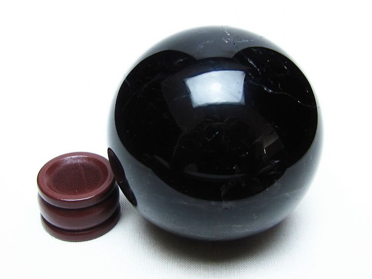 黒水晶 スフィア モリオン 丸玉 60mm 原石 置物 一点物 151-10423