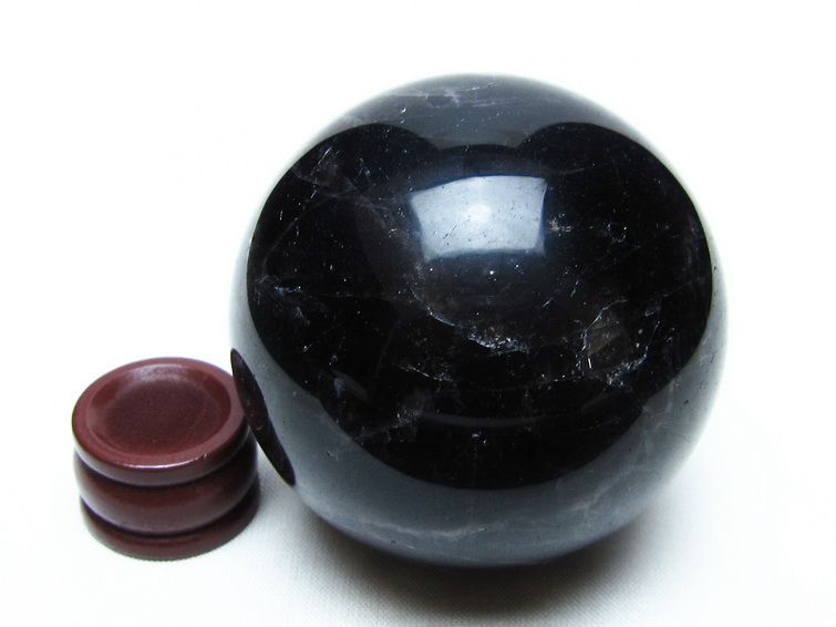 黒水晶 スフィア モリオン 丸玉 60mm 原石 置物 一点物 151-10424