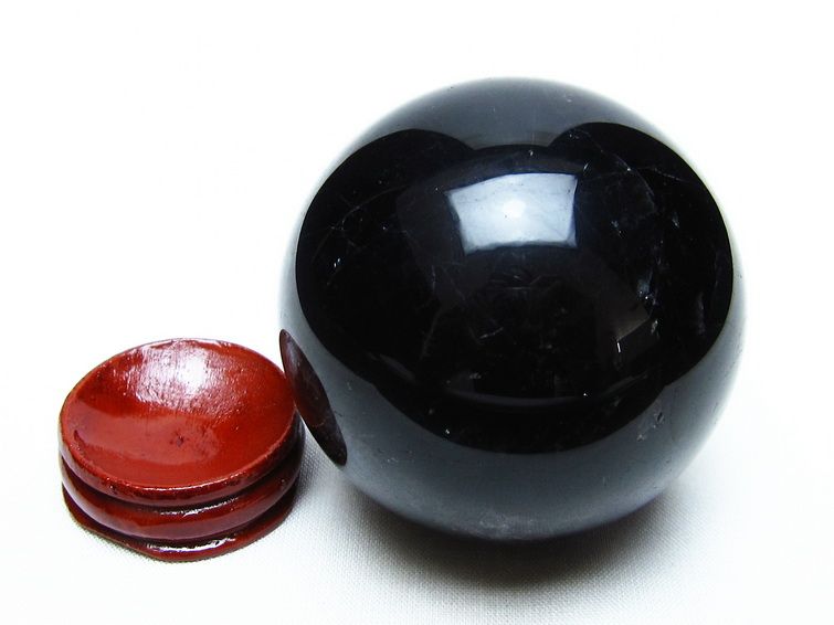 黒水晶 スフィア モリオン 丸玉 61mm 原石 置物 一点物 151-10425
