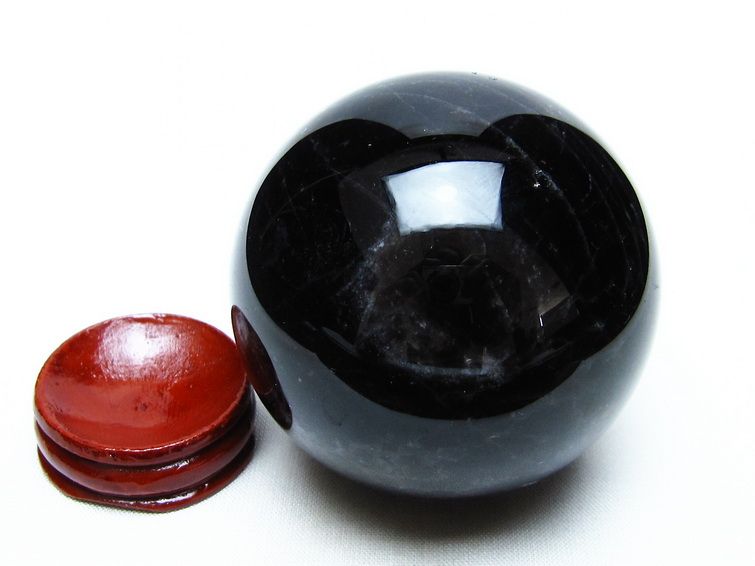 黒水晶 スフィア モリオン 丸玉 62mm 原石 置物 一点物 151-10426