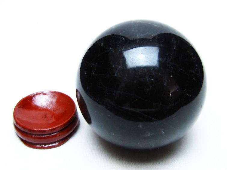 黒水晶 スフィア モリオン 丸玉 63mm 原石 置物 一点物 151-10427