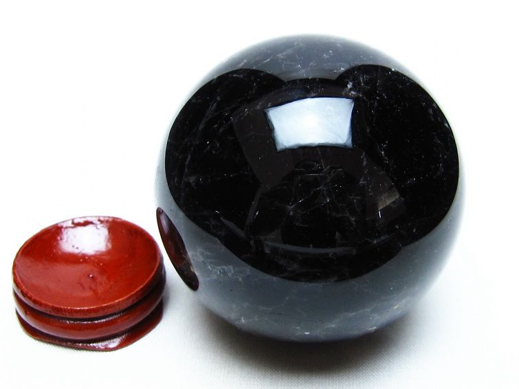 黒水晶 スフィア モリオン 丸玉 65mm 原石 置物 一点物 151-10428
