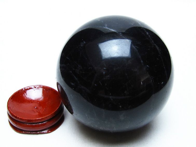 黒水晶 スフィア モリオン 丸玉 66mm 原石 置物 一点物 151-10429