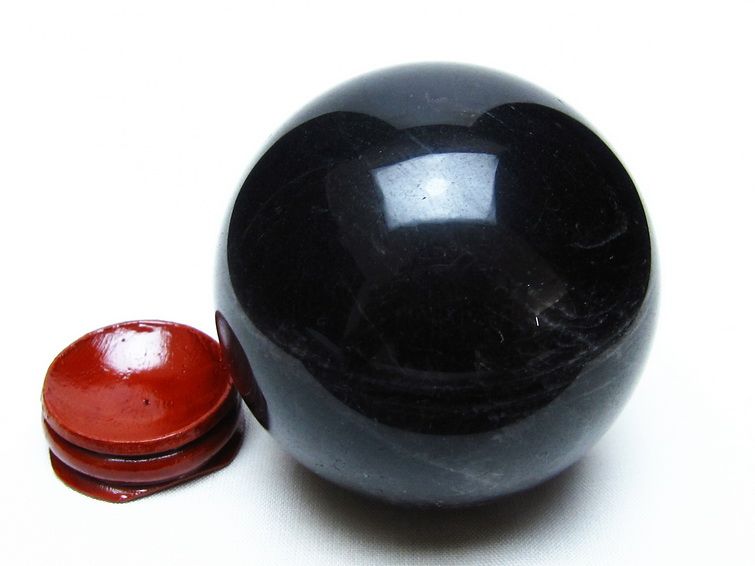 黒水晶 スフィア モリオン 丸玉 70mm 原石 置物 一点物 151-10431