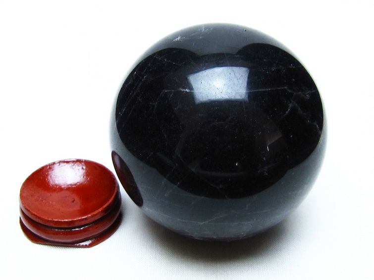 黒水晶 スフィア モリオン 丸玉 69mm 原石 置物 一点物 151-10432