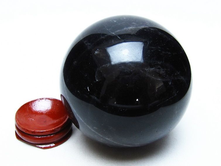 黒水晶 スフィア モリオン 丸玉 73mm 原石 置物 一点物 151-10434