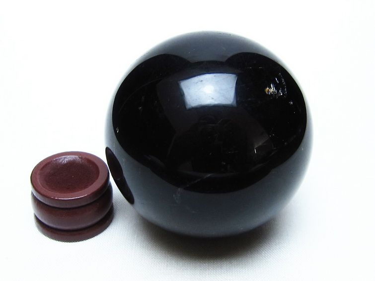 黒水晶 スフィア モリオン 丸玉 58mm 原石 置物 一点物 151-10440