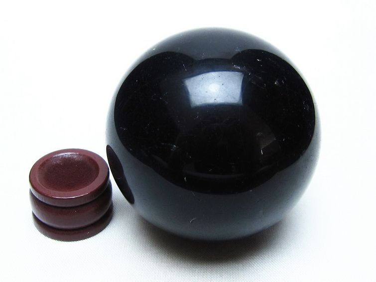 黒水晶 スフィア モリオン 丸玉 58mm 原石 置物 一点物 151-10441