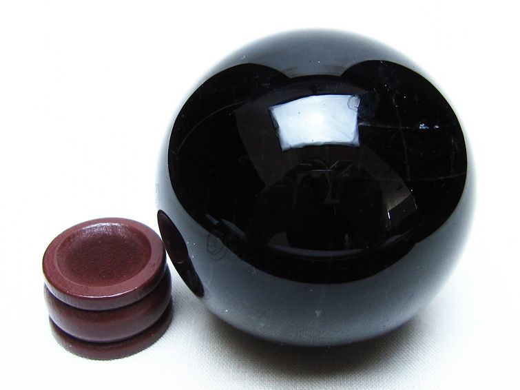 黒水晶 スフィア モリオン 丸玉 57mm 原石 置物 一点物 151-10443