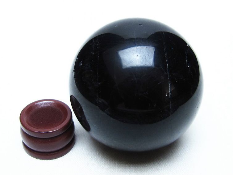 黒水晶 スフィア モリオン 丸玉 57mm 原石 置物 一点物 151-10445