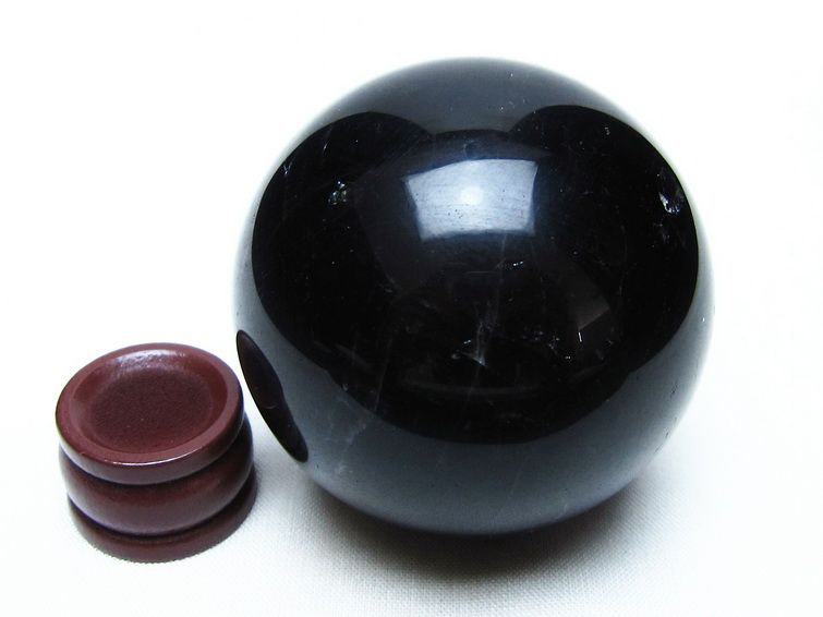 黒水晶 スフィア モリオン 丸玉 56mm 原石 置物 一点物 151-10446