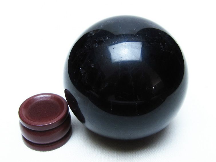 黒水晶 スフィア モリオン 丸玉 56mm 原石 置物 一点物 151-10447