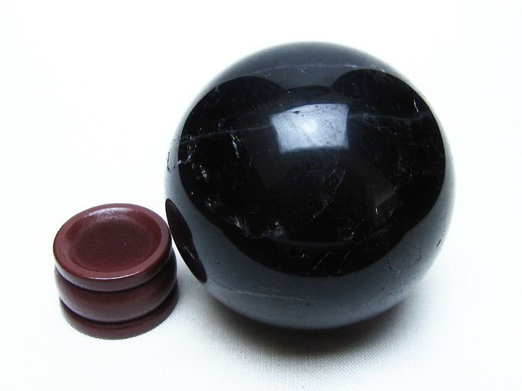黒水晶 スフィア モリオン 丸玉 54mm 原石 置物 一点物 151-10450
