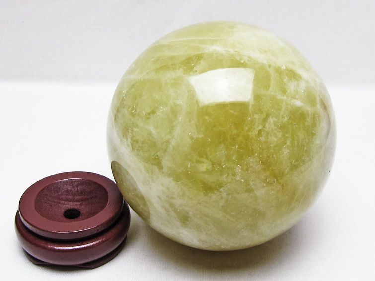 1.6Kg シトリン 丸玉 107mm シトリンクォーツ スフィア 置物 原石 一点物 151-10484