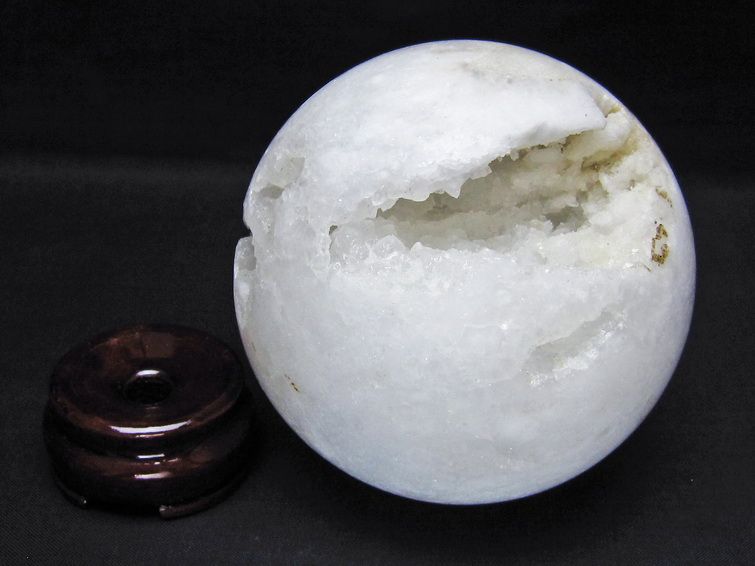 水晶 笑口 丸玉 93mm ジオード 置物 原石 一点物 151-10503