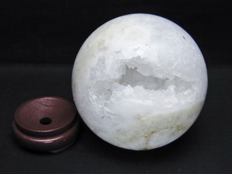 1.2Kg 水晶 ジオード 丸玉 100mm 笑口 置物 原石 一点物 151-10539