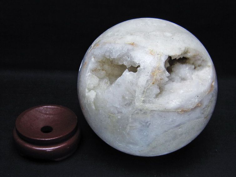 1.2Kg 水晶 ジオード 丸玉 107mm 笑口 置物 原石 一点物 151-10541