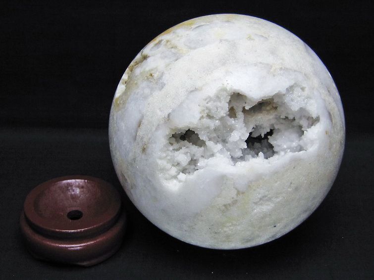 1.4Kg 水晶 ジオード 丸玉 120mm 笑口 置物 原石 一点物 151-10554