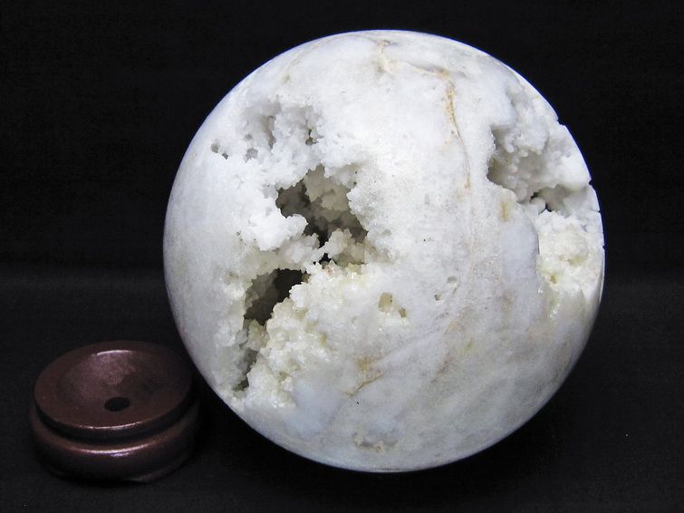 1.9Kg 水晶 ジオード 丸玉 130mm 笑口 置物 原石 一点物 151-10557