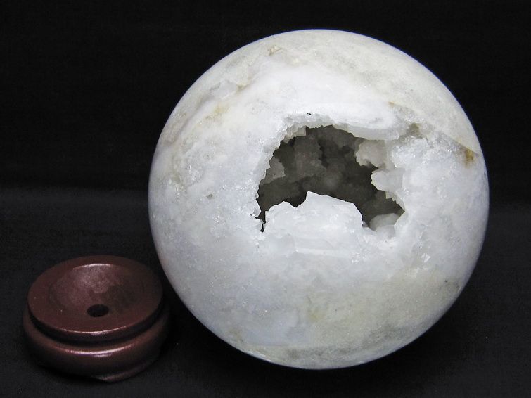 1.5Kg 水晶 ジオード 丸玉 120mm 笑口 置物 原石 一点物 151-10567