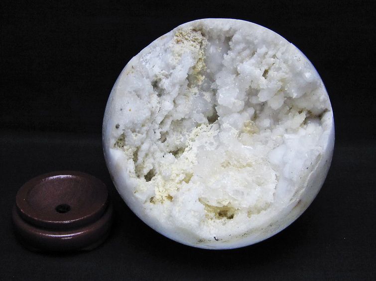 1.1Kg 水晶 ジオード 丸玉 120mm 笑口 置物 原石 一点物 151-10577