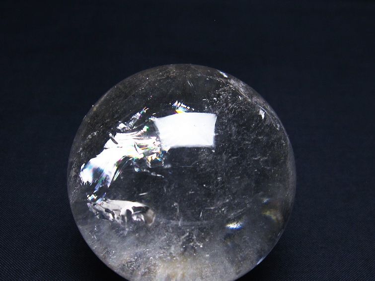 水晶 丸玉 虹入り 59mm 水晶玉 一点物 151-7192